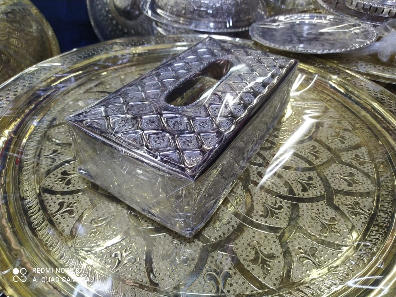 Moroccan Handmade Engraved Metal Tissue Box