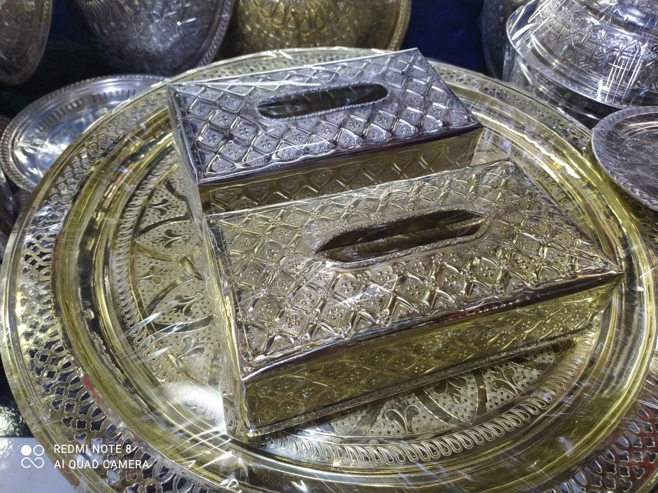 Moroccan Handmade Engraved Metal Tissue Box